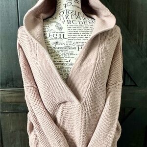 Aerie Blush V-Neck Hooded Sweater